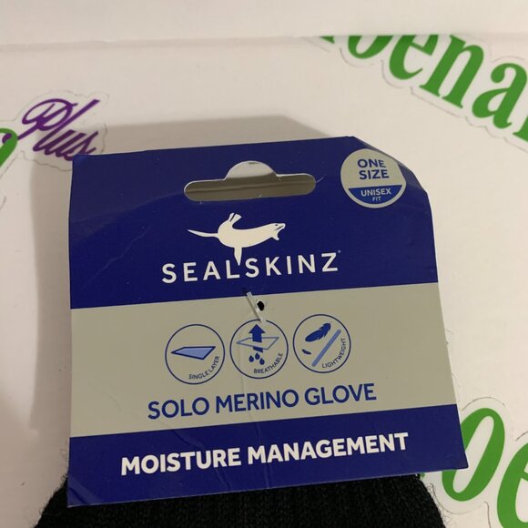 Sealskinz Gloves Solo Merino Wool Single Layer Lightweight Black One Size - Picture 2 of 4